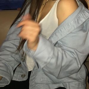 blue dyed jean jacket